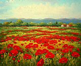 Unknown Poppy field painting